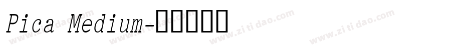 Pica Medium字体转换